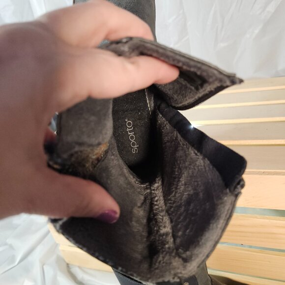 Sporto Sheila Faux Fur-Lined Buckle Boots – Gray / Navy – Size 6.5 M - Picture 7 of 8